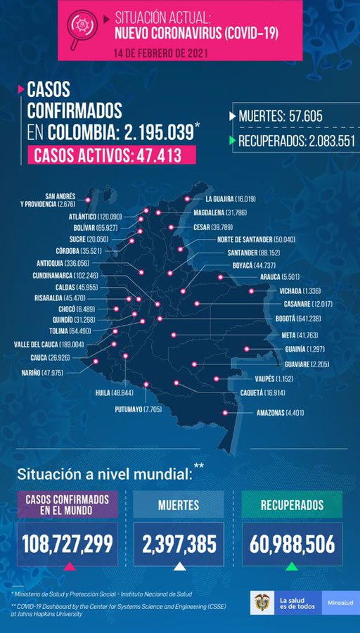 Reporte Covid - 14 de febrero de 2021