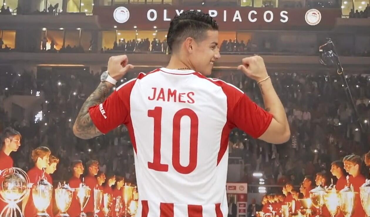 James debuta de titular en su nuevo club, Olympiacos/Antena 2