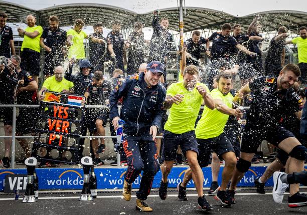 Celebración de la victoria de Verstappen/Getty Images