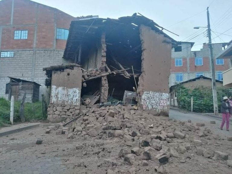 Viviendas afectadas por terremoto de 7,5 grados en Amazonas, Perú / Foto: Redes sociales