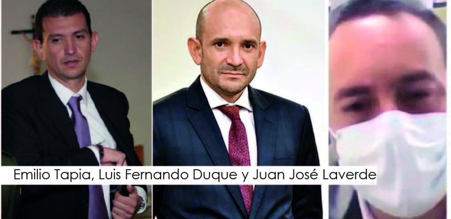 Emilio Tapia, Luis Fernando Duque y Juan José Laverde Emilio Tapia, Luis Fernando Duque y Juan José Laverde
