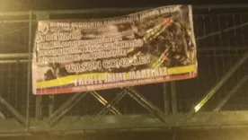 PANCARTA DE LAS DISIDENCIAS DE LAS FARC EN CALI
