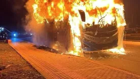  incendio de bus en vía Yopal a Aguazul
