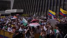 protesta en La Alpujarra Medellin