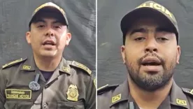 Franki Esley Hoyos Murcia, subintendente de la Policía Nacional y el patrullero Yordin Fabián Pérez Mendoza, de la DIJIN de la Policía