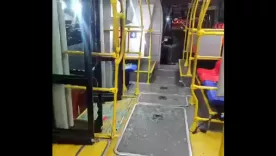 Interior del articulado de Transmilenio tras el accidente