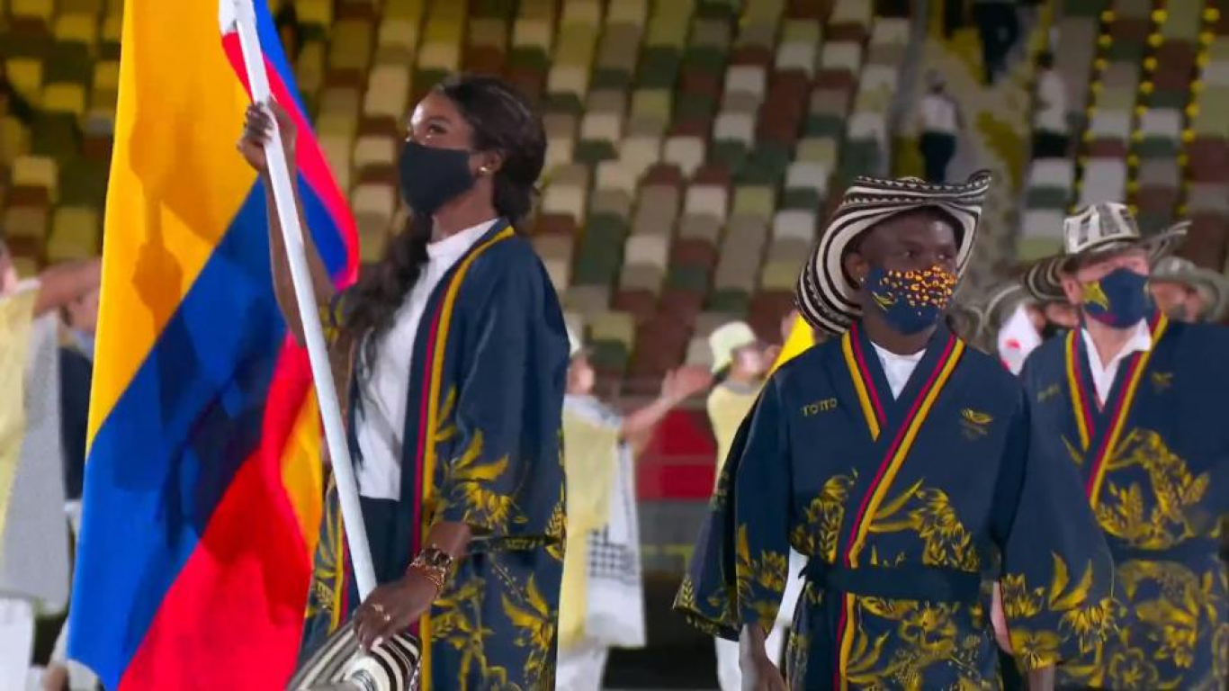 Atuendo deportistas colombianos en  inauguración Juegos Olímpicos 