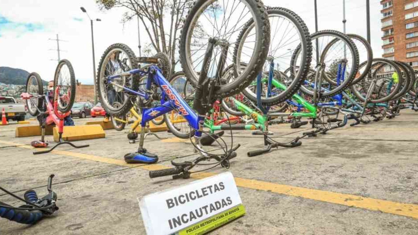 Bicicletas incautadas en Bogotá