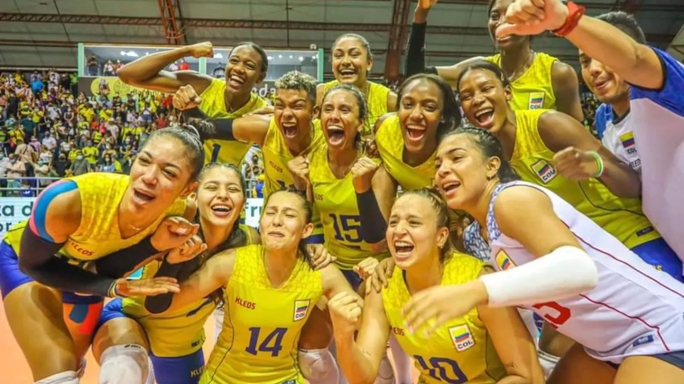 Equipo femenino voleibol Colombiano subcampeón