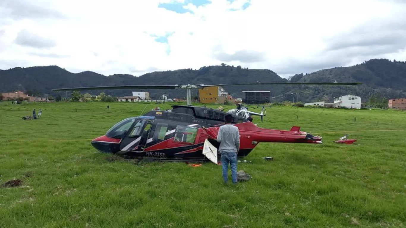 Accidente helicóptero en Chía