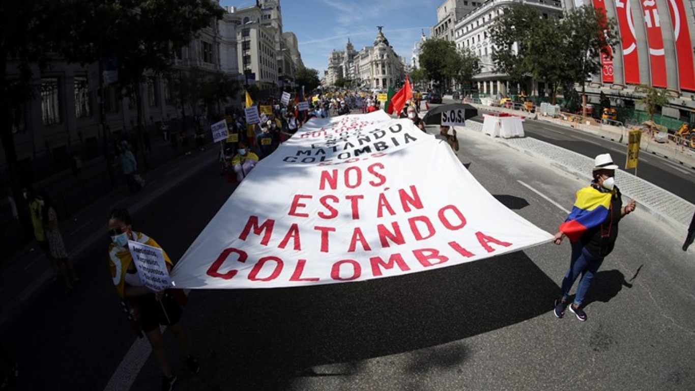 Protestas en Madrid contra Duque