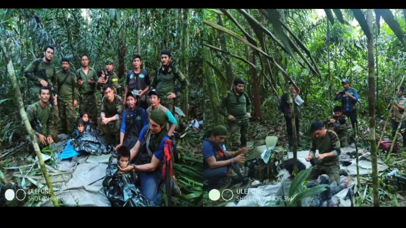 Menores encontrados en la selva