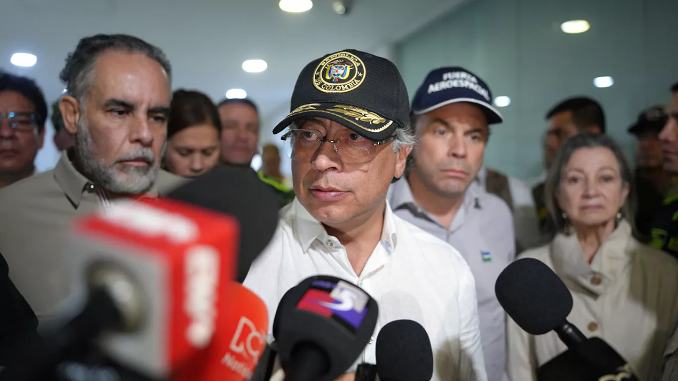 Presidente Gustavo Petro en Cali tras atentado