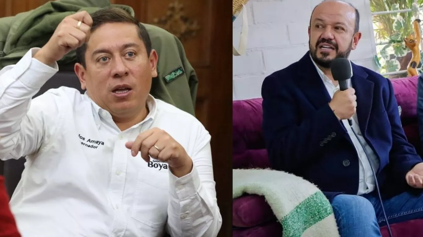 Alcalde de Paila, Germán Camacho; y el Gobernador de Boyacá, Carlos Amaya