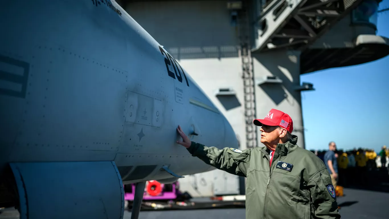Donald Trump en la celebración del 250º aniversario de la Armada de Estados Unidos