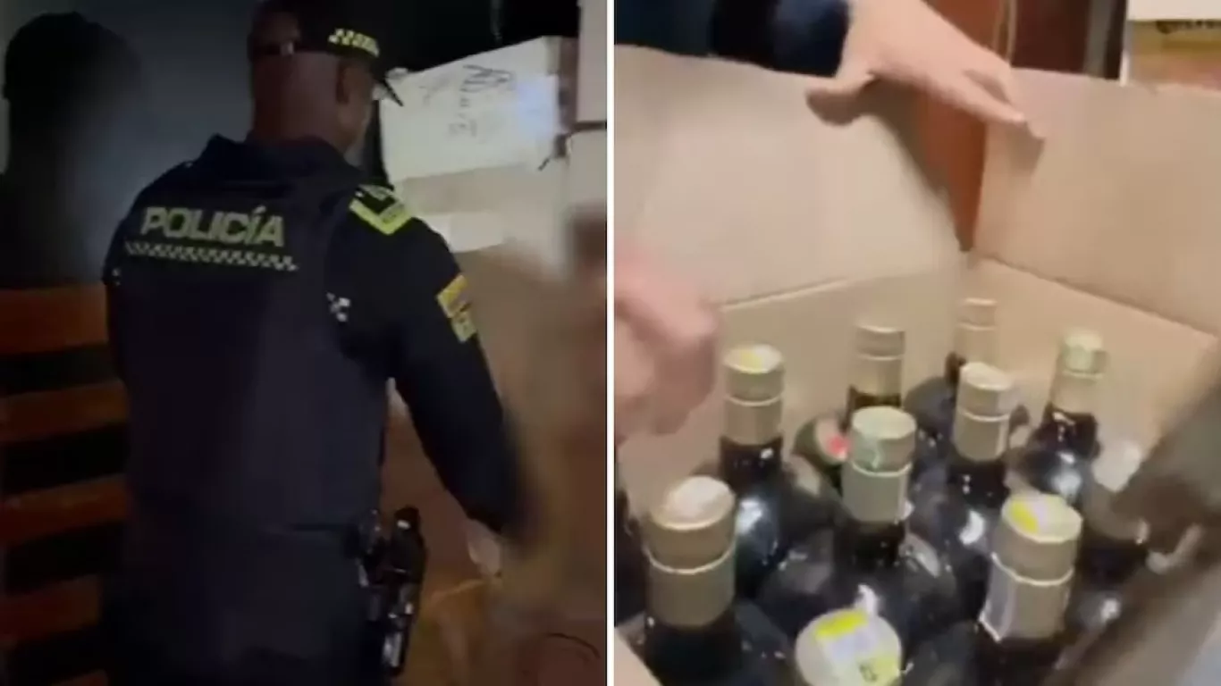 operativo alcohol ilegal en Medellín